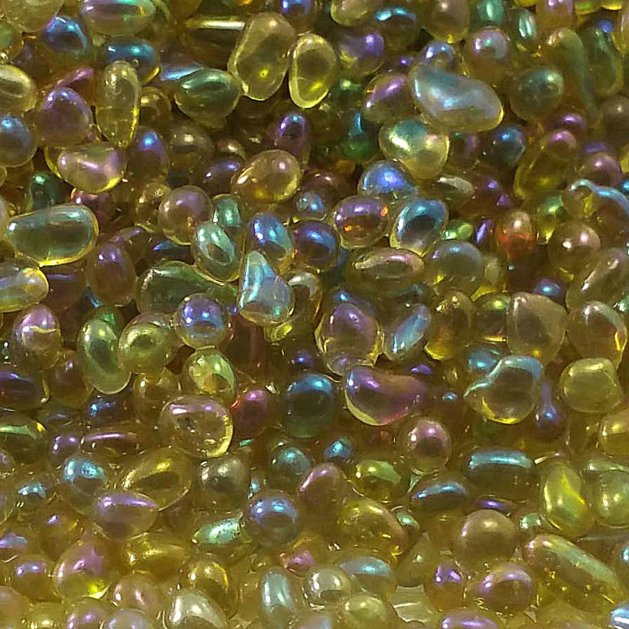 Yellow Iridescent Glass Bead